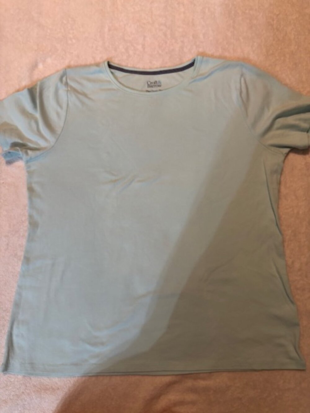 Croft & Barrow Classic Tee Women's 0X Short Sleeve Turquoise T-Shirt